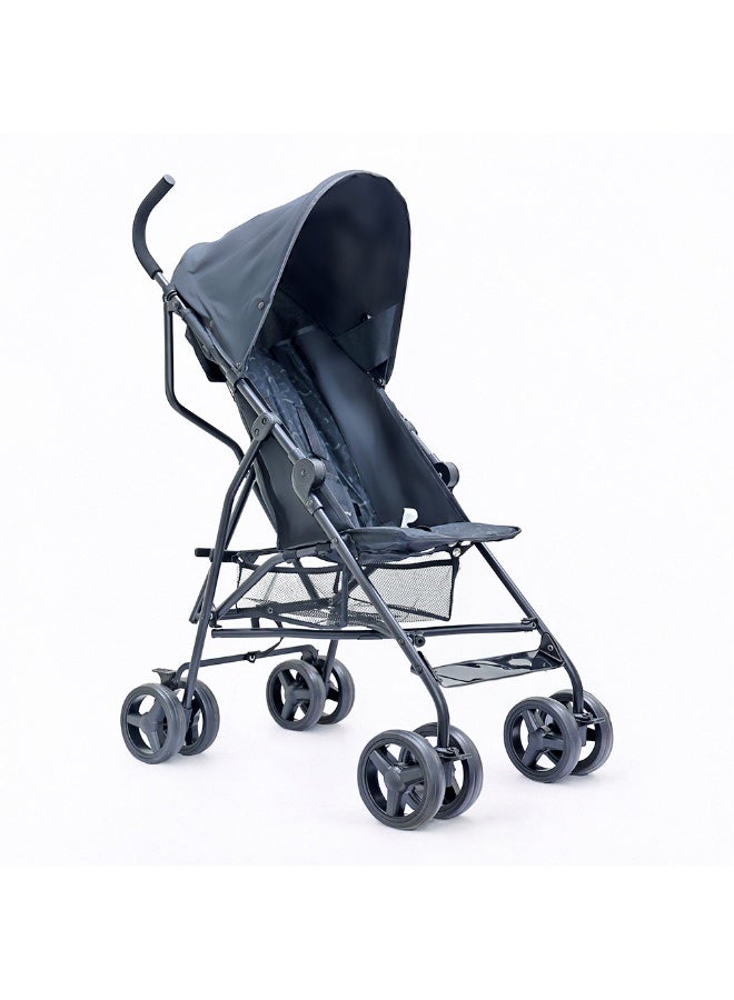 Nurtur Leo Travel Lightweight Stroller Pro – Compact Fold, Adjustable and removable Sun Canopy, Portable Buggy for Toddlers 6-36 Months, Easy Fold, Shopping Basket, 5 point Harness, Padded seat & Backrest, Swivel front wheels with lock  - Black - Image 1