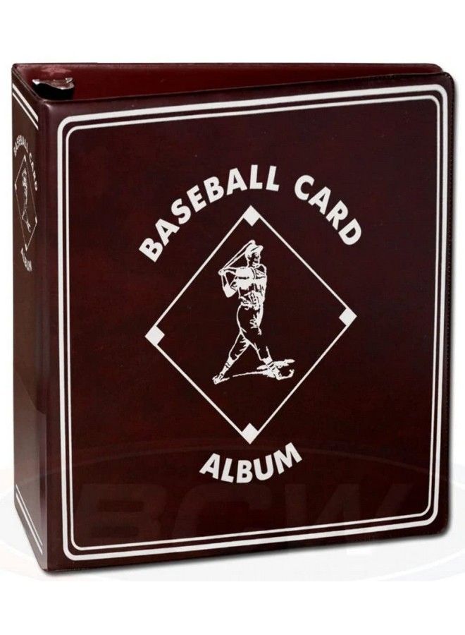 BCW 1 Alb3C Bb Bur 3 Inch Burgundy Baseball Card D Ring Album Binder - Image 2