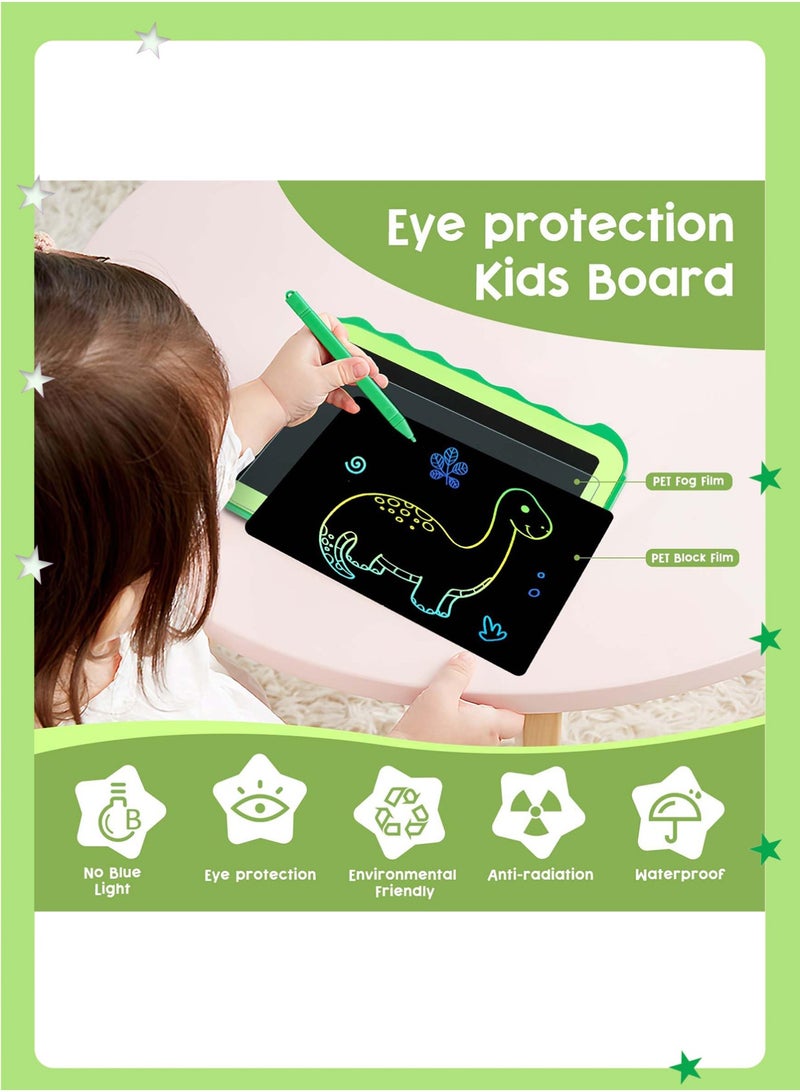 insular LCD Writing Tablet, 8.5 Inch Kids Drawing Board with Colorful Screen, Green Dinosaur Design, One-Key Erase & Lock Screen, Reusable Electronic Doodle Pad, Educational Toys, Interactive Learning Tool, Playful Design (Green Dinosaur) - Image 3