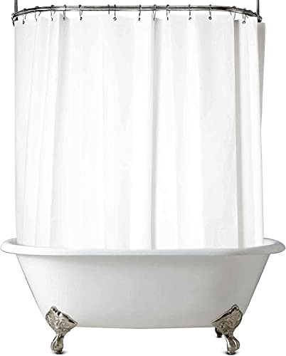 De-Mediocre Clawfoot Tub Shower Curtain 180x70 Inch White Liner All Warp Around Extra Wide 36 Metal Hooks Vinyl Bath Curtain for Clawfoot Stand Up Tub Bathroom PEVA Waterproof Liner - Image 2