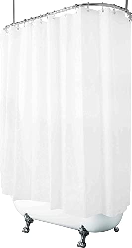 De-Mediocre Clawfoot Tub Shower Curtain 180x70 Inch White Liner All Warp Around Extra Wide 36 Metal Hooks Vinyl Bath Curtain for Clawfoot Stand Up Tub Bathroom PEVA Waterproof Liner - Image 1