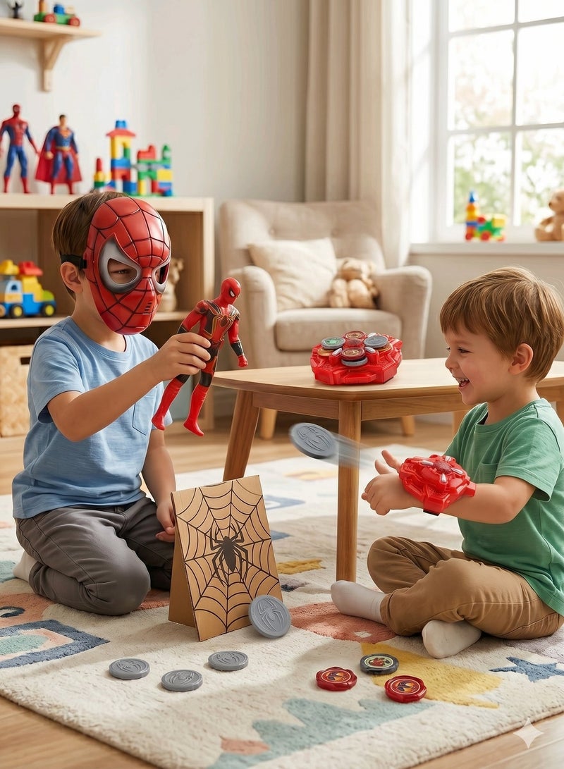 AVENGERS Superhero Spider-Man Action Figure and Mask Set – 15cm Articulated Hero Warrior with Interactive Firing Gauntlet Shield & 3 Launcher Discs – Avengers Infinity Saga Role Play Kit for Boys & Girls – Best Birthday & Eid Gift for Kids Ages 3+ - Image 5
