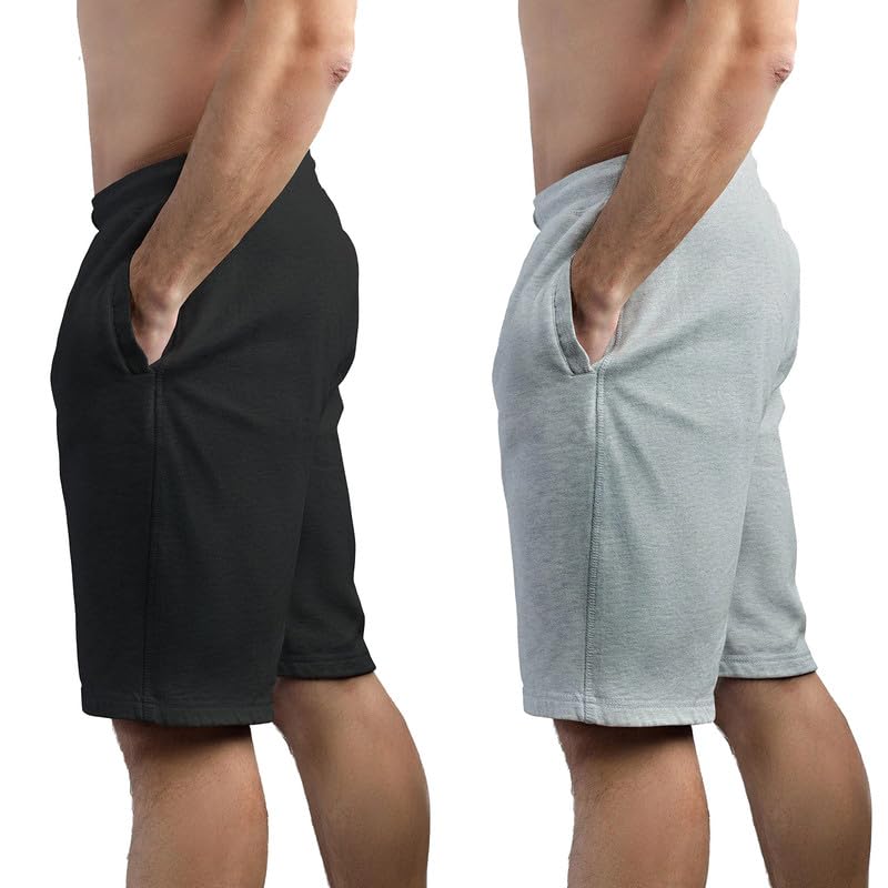 hotfits Men Casual Cotton All Season Soft Feel Fabric Printed Regular Workout Shorts, Elastic Waist Running Shorts with 2 Side Pockets - Pack of 2 - XXL, Assorted - Image 3