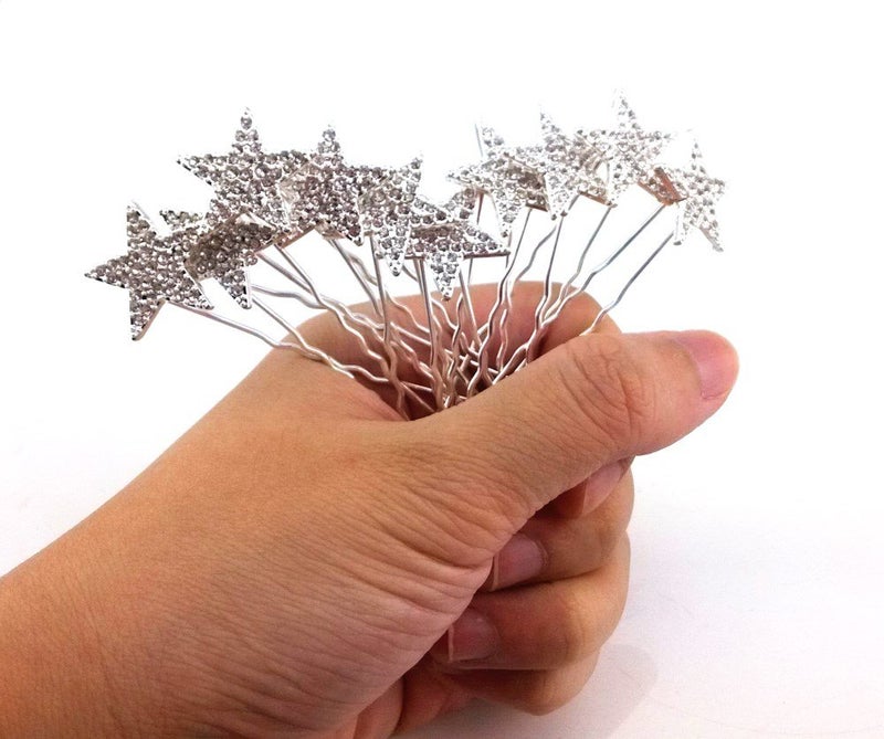 يوتون دبوس شعر مرصع بالكريستال وأحجار الراين من 10 قطع - Image 5