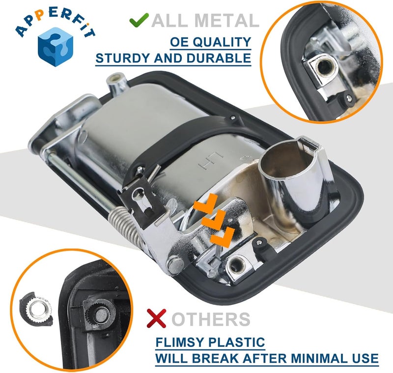 APPERFiT Chrome Exterior Door Handle Set - Image 3
