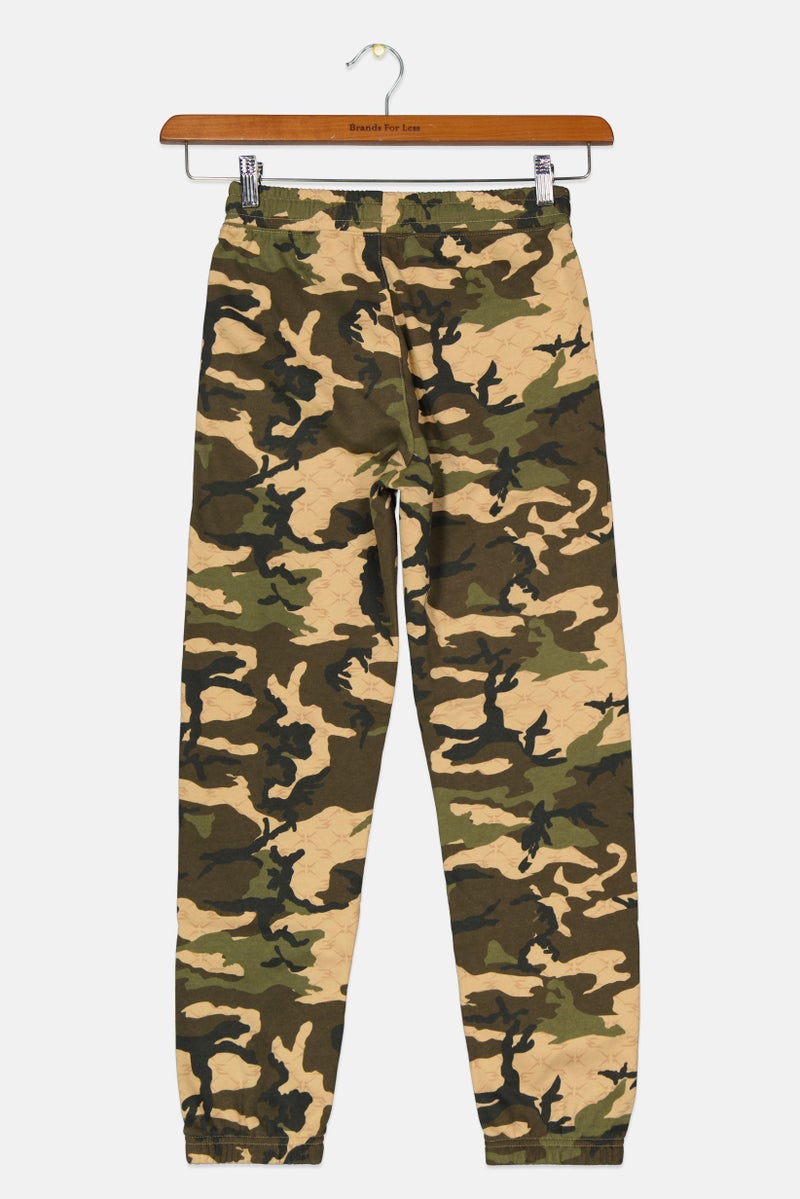 Nike Kids Boy Brand Logo Drawstring Sweatpants, Olive Combo - Image 2