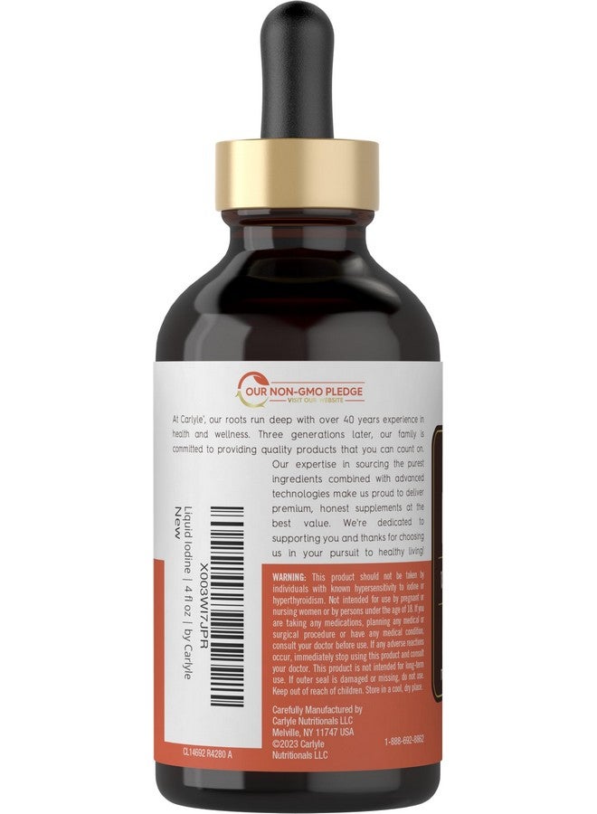 Carlyle قطرات اليود السائلة كارلايل 4 أونصة سائلة | 150 ميكروغرام | مكمل اليود ويديد البوتاسيوم | صبغة سائلة نباتية | خالية من الكائنات المعدلة وراثيًا وخالية من الغلوتين - Image 3