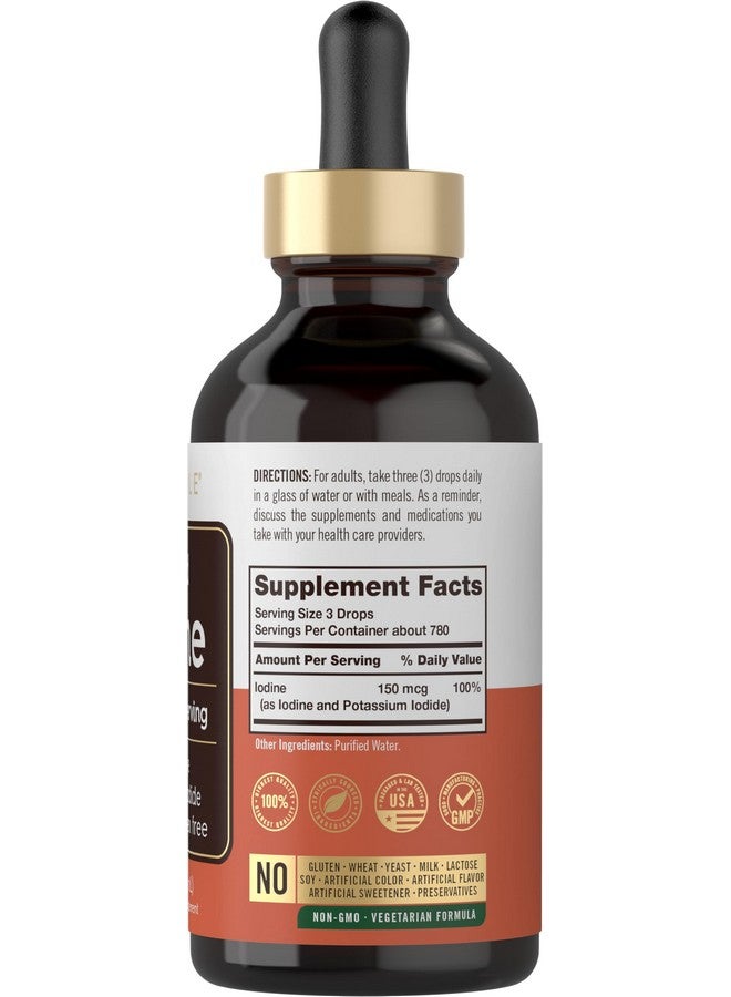 Carlyle قطرات اليود السائلة كارلايل 4 أونصة سائلة | 150 ميكروغرام | مكمل اليود ويديد البوتاسيوم | صبغة سائلة نباتية | خالية من الكائنات المعدلة وراثيًا وخالية من الغلوتين - Image 2