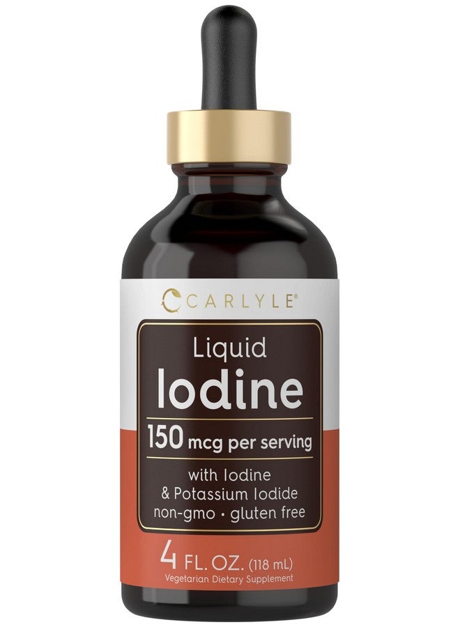 Carlyle قطرات اليود السائلة كارلايل 4 أونصة سائلة | 150 ميكروغرام | مكمل اليود ويديد البوتاسيوم | صبغة سائلة نباتية | خالية من الكائنات المعدلة وراثيًا وخالية من الغلوتين - Image 1