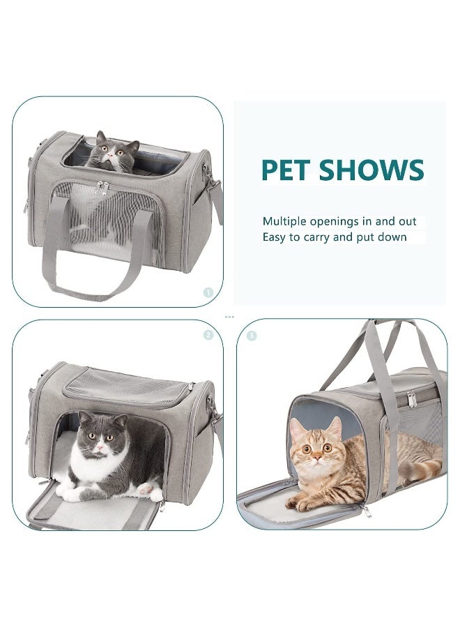 Cat Carrier Pet Dog Collapsible Carriers with Removable Fleece Pad Airline Approved for Soft Sided Travel Medium Puppy and Cats up to 15lbs 45*30*30cm - Image 5