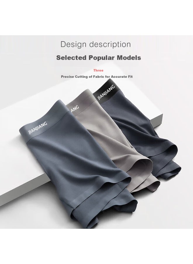 Athlete Jianjiang Men's Modal Boxer Briefs Seamless Antibacterial Comfortable Breathable 3-pack - Image 3
