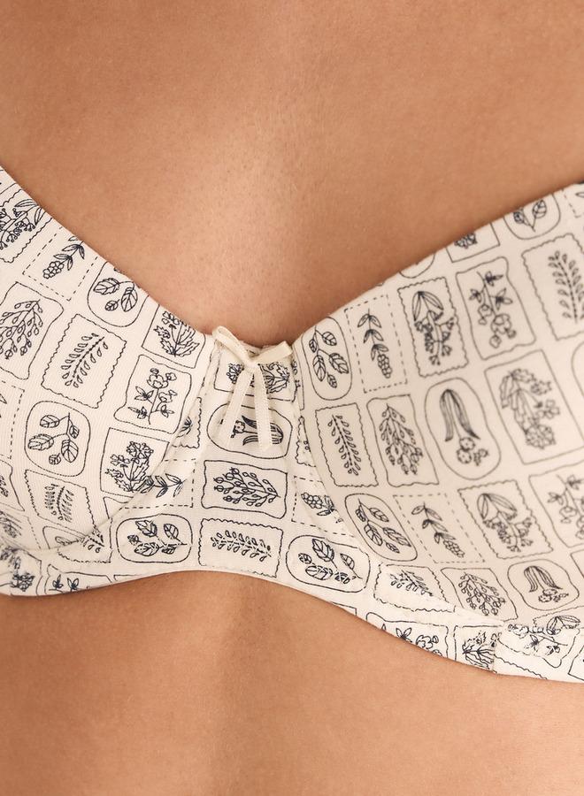 Splash FAV Printed Demi Bra with Hook and Eye Closure - Image 3