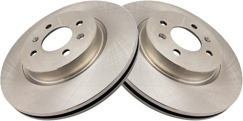 TRQ Front Brake Rotor Set Vented Compatible with 2018-2022 Hyundai Accent 2012-2023 Kia Rio 2012-2017 Rio - Image 1