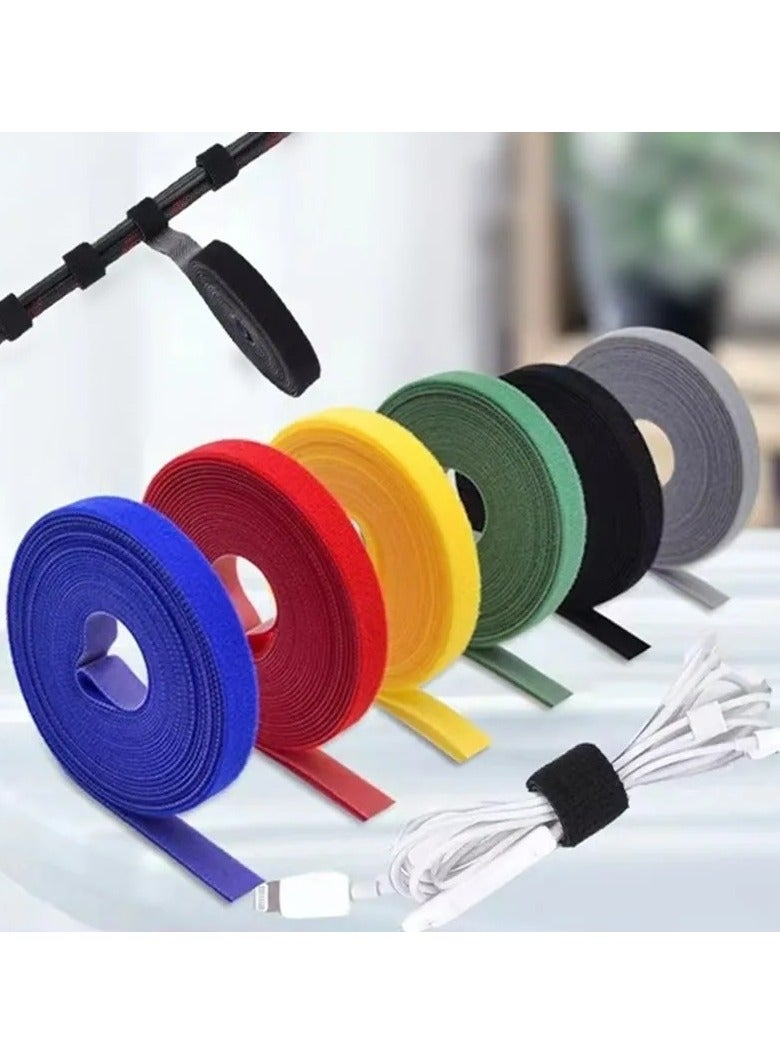 Cable Organizer Yellow Cable Management Wire Winder Tape Earphone Mouse Cord Management Ties Protector 1M - Image 3