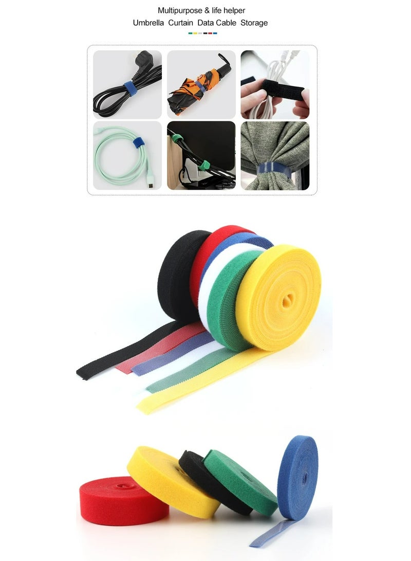 Cable Organizer Yellow Cable Management Wire Winder Tape Earphone Mouse Cord Management Ties Protector 1M - Image 4