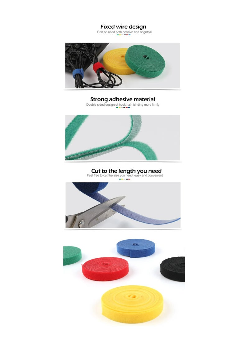 Cable Organizer Yellow Cable Management Wire Winder Tape Earphone Mouse Cord Management Ties Protector 1M - Image 5