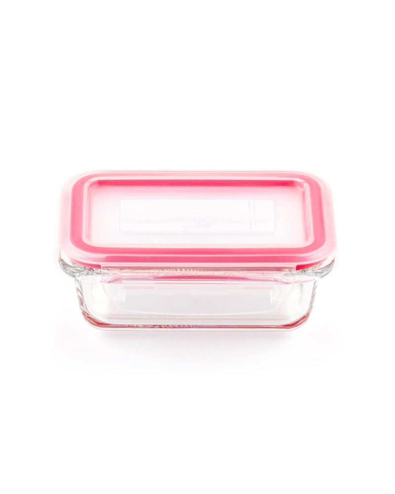 DUBBLIN Lock Me Up Glass Heat Resistant Borosilicate Glass Container Set of 3, 180ml - Rectangular, Clear | Oven, Freezer & Microwave Safe Storage Solution (3 Piece) - Image 3