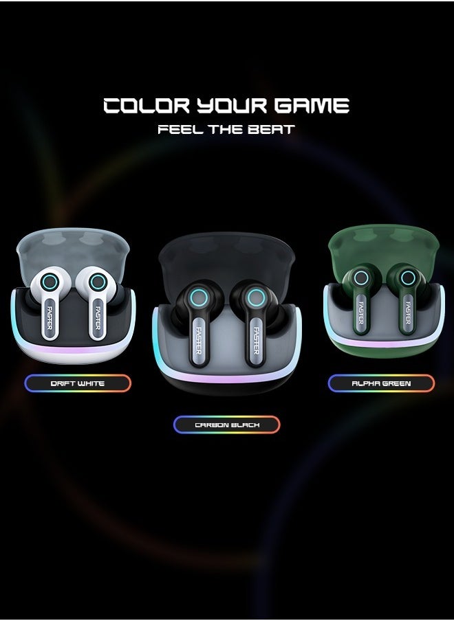 Faster NEONIX FBT 460 Wireless Earbuds, Bluetooth 5.3, ENC/ANC Noise Canceling, Dual Mic, 13mm Bass Driver, 6H Playback, Game Mode, IPX4, Type-C Fast Charging, Auto Pair, Android/iOS, 500mAh Case (Carbon Black)  - Image 5