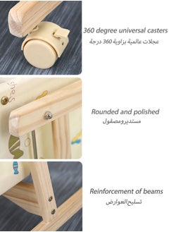 oldlaiben Baby Cribs, Solid Wood Cradles, Small Cradles, Portable Newborn Infant Baby Sleepe, I-Beam Cradles With Casters, Mosquito Net Not Included（Light Yellow）  - Image 3