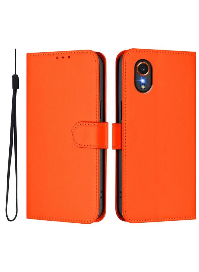 اس-توب جراب لهاتف Samsung Galaxy XCover 7 مصنوع من الجلد بلون سادة مع حبل تعليق - Image 2