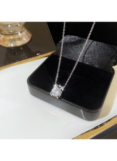 Generic South Korea Silver Titanium Steel Necklace For Girls Versatile High Sense Niche Pearl Butterfly Pendant Clavicle Chain Jewelry 