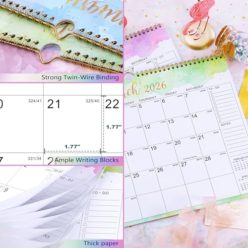Indeme 2026 Calendar - 2026 Wall Calendar, 15" x 11.5", January 2026 - December 2026, Wall Calendar with Twin-Wire Binding, Large Blocks and Julian Dates, Perfect Organizer for Home & Office - Image 4