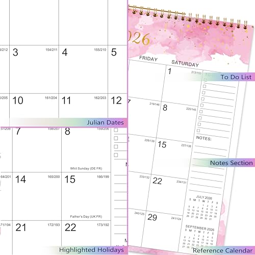 Indeme 2026 Calendar - 2026 Wall Calendar, 15" x 11.5", January 2026 - December 2026, Wall Calendar with Twin-Wire Binding, Large Blocks and Julian Dates, Perfect Organizer for Home & Office - Image 5