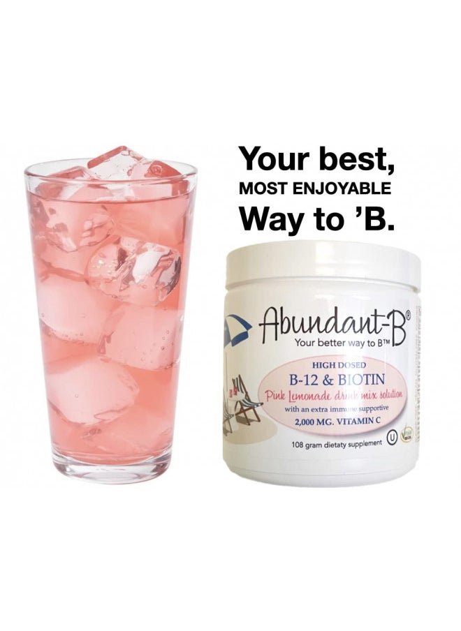 Sufficient-C Sufficient-C Abundant-B High-Dose Methyl B-12 and Biotin Pink Lemonade Energy Drink Mix Solution - Flavor w/Function in Each Refreshing sip!  - Image 2