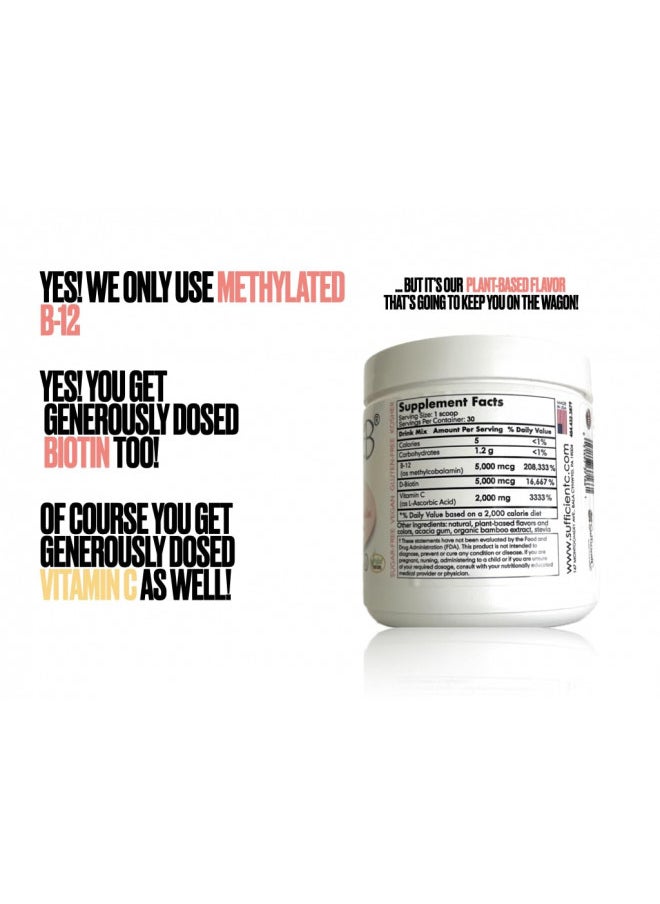 Sufficient-C Sufficient-C Abundant-B High-Dose Methyl B-12 and Biotin Pink Lemonade Energy Drink Mix Solution - Flavor w/Function in Each Refreshing sip!  - Image 3