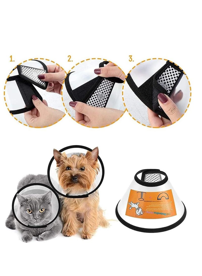 سيني مخروط فيلكرو قابل للتعديل للكلاب والقطط - يناسب مقاس الرقبة حتى 28 سم، مساعد شفاء مريح - Image 2