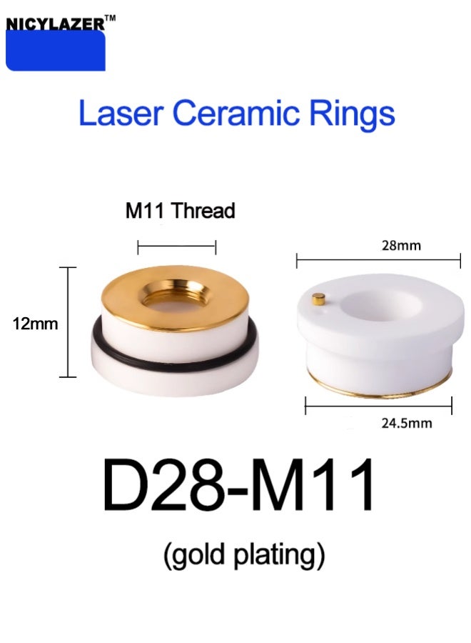 حلقة سيراميك مطلية بالذهب D28M11 - لأداء مستقر وعالي الدقة في آلات القطع والنقش بالليزر - Image 1