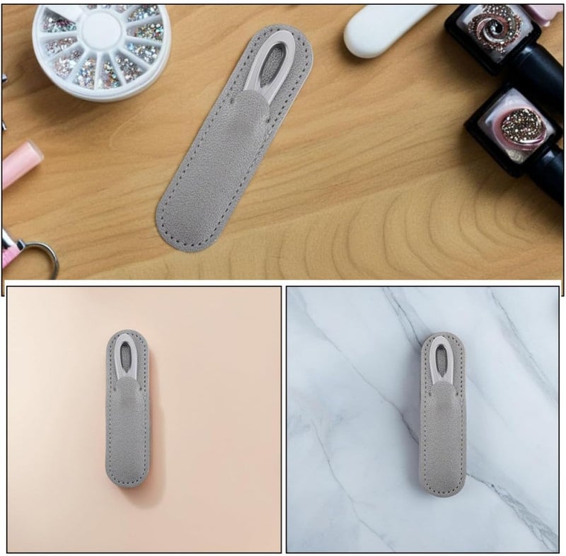 Double Sided Nail File with Anti-Slip Handle and Pu Case 2 Sets Portable Metal Nail Shaper for Thick Toenails for Travel and Home Use - Image 3
