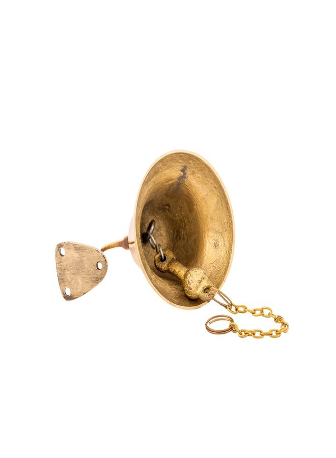 GLOBEDECOR Gold Brass Wall Mount Bell with Chain Ringer, 5" x 3.5" x 5" – Vintage Nautical Doorbell for Home, Garden, Patio - Image 5