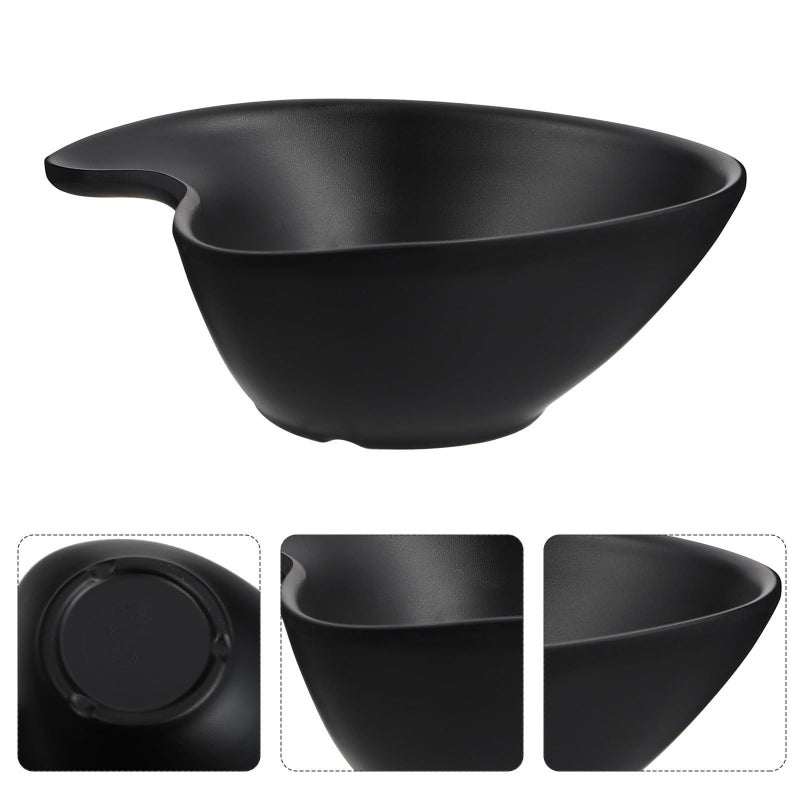 Matte Black Plastic Hot Pot Bowls Set Of 2 For Sauce Soup Appetizer And Rice - Image 5