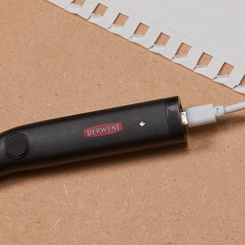 Derwent USB Rechargeable Eraser with 20 Replacement Erasers, Includes USB Charging Lead, Ideal for Erasing Detailed and Technical Drawing, Professional Quality - 2305810, White - Image 2