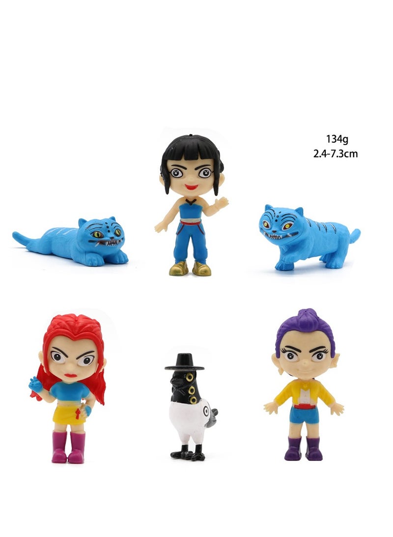 Y&D 6 Pcs kpop hunters Action Figure Toys For Fans  Series Figures Model Birthday Cake Toppers