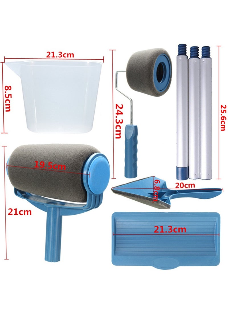 general Multi-Purpose Paint Roller Kit 6PCS - Long Handle Roller Angle Brush & Tray for Wall Ceiling Furniture Painting - Image 3