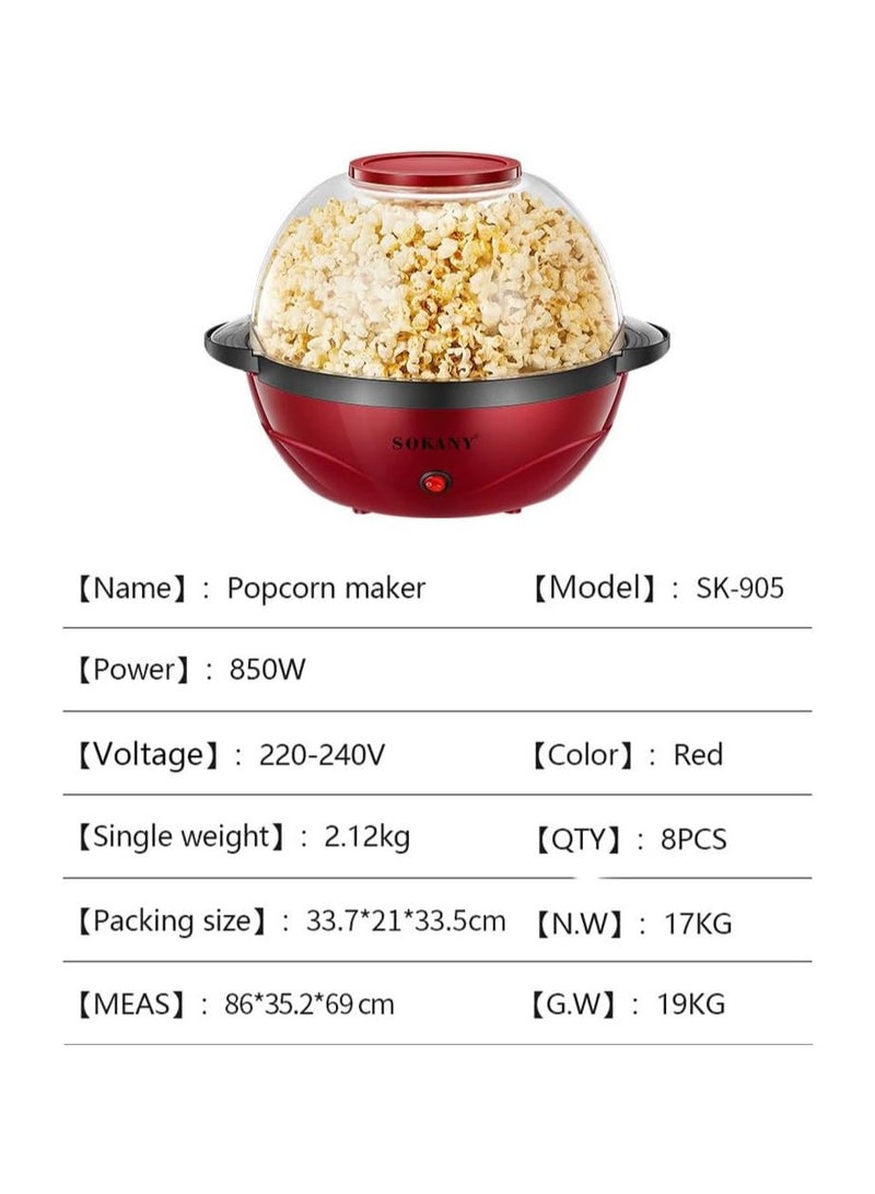 sokany Popcorn machine 3.6 liters - Sk-905 - Sokani - 850 watts - Image 3