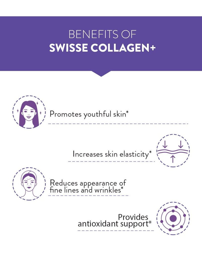 Swisse - Collagen+ With Peptides  Vitamin C And E To Reduce Appearance Of Wrinkles, Support Collagen Formation Support Skin Elasticity - 90 Tablets Health Supplements - Image 1