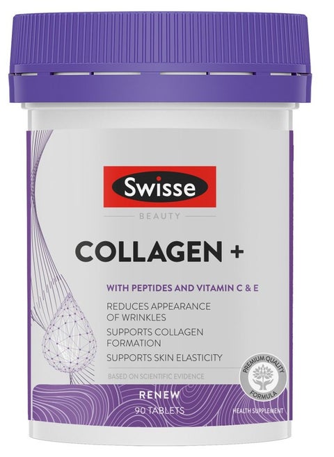 Collagen+ With Peptides  Vitamin C And E To Reduce Appearance Of Wrinkles, Support Collagen Formation Support Skin Elasticity - 90 Tablets Health Supplements