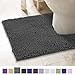 ITSOFT Non-Slip Shaggy Chenille Toilet Contour Bathroom Rug with Water Absorbent, Machine Washable, 21 x 24 Inch - Image 2
