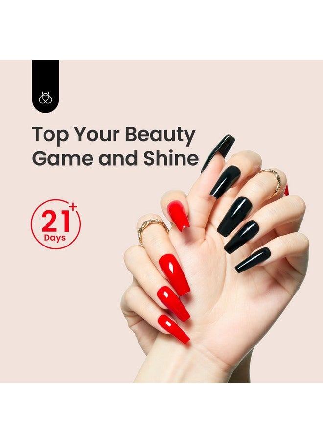 beetles Gel Polish - Beetles Gel Polish 15ml/0.51fl oz No Wipe Top Coat, High Gloss Shiny Long-Lasting Clear Gel Top Coat, Soak Off Nail Lamp Nail Gel, Home DIY Manicure and Nail Salon Valentine's Day Gift for Women - Image 1