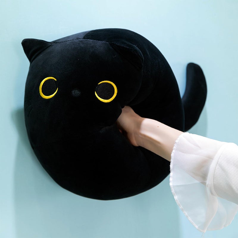 OurHonor Black Cat Plush  16"" Stuffed Animal Black Cat Plushies  Giant Soft Cute 3D Cat Pillow Doll Toy Home Decor - Image 2