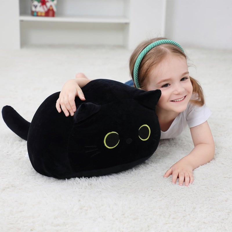 OurHonor Black Cat Plush  16"" Stuffed Animal Black Cat Plushies  Giant Soft Cute 3D Cat Pillow Doll Toy Home Decor - Image 3
