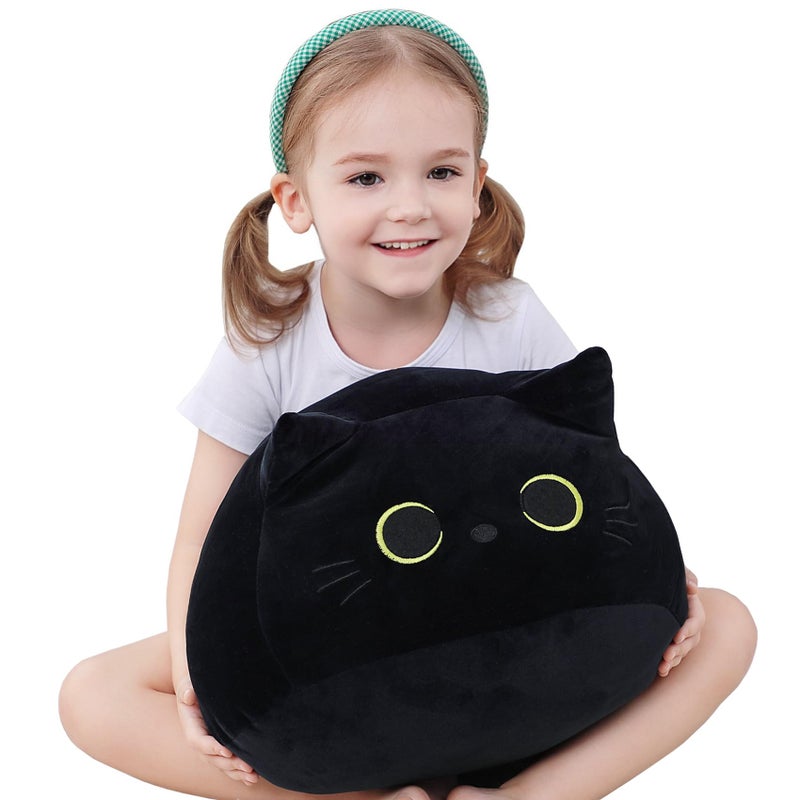 OurHonor Black Cat Plush  16"" Stuffed Animal Black Cat Plushies  Giant Soft Cute 3D Cat Pillow Doll Toy Home Decor - Image 1