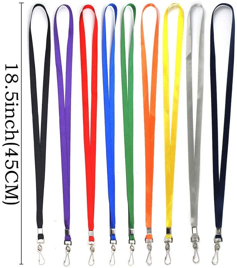 Beebel Blue Lanyards 100 Pcs Lanyard for Id Badges Flat Lanyard with Badge Clip with J-Hook - Image 2