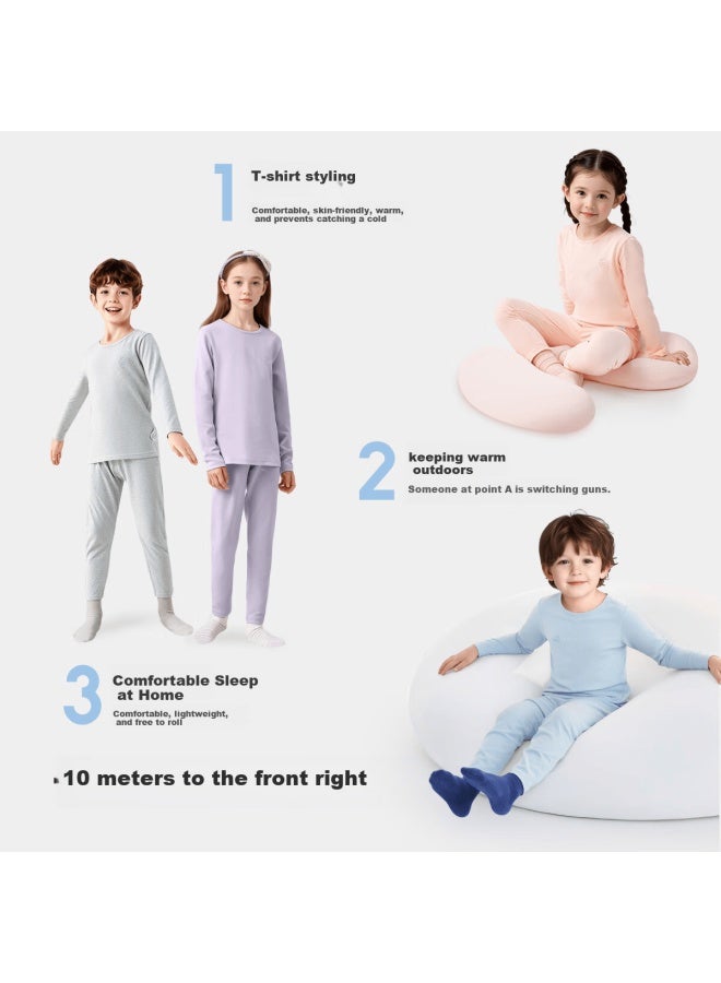 Balabala Kids Children's Underwear Set  Spring New Girls' Autumn Cotton Long Johns Baby Sleepwear Soft Skin-friendly