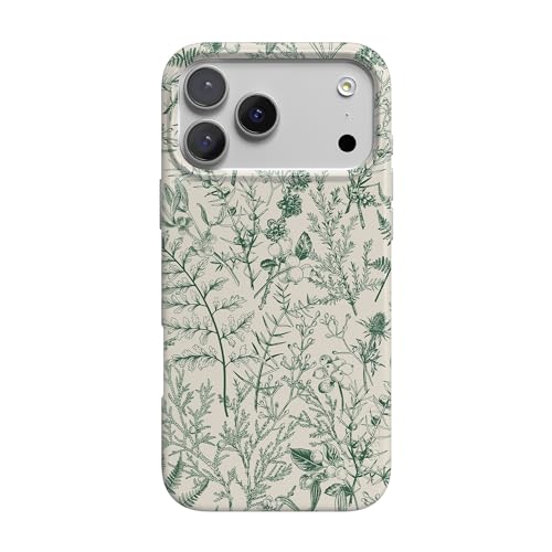 Casely iPhone 17 Pro Case Sage Garden Green Floral Compatible with MagSafe Classic Ultra Slim Design - Image 1