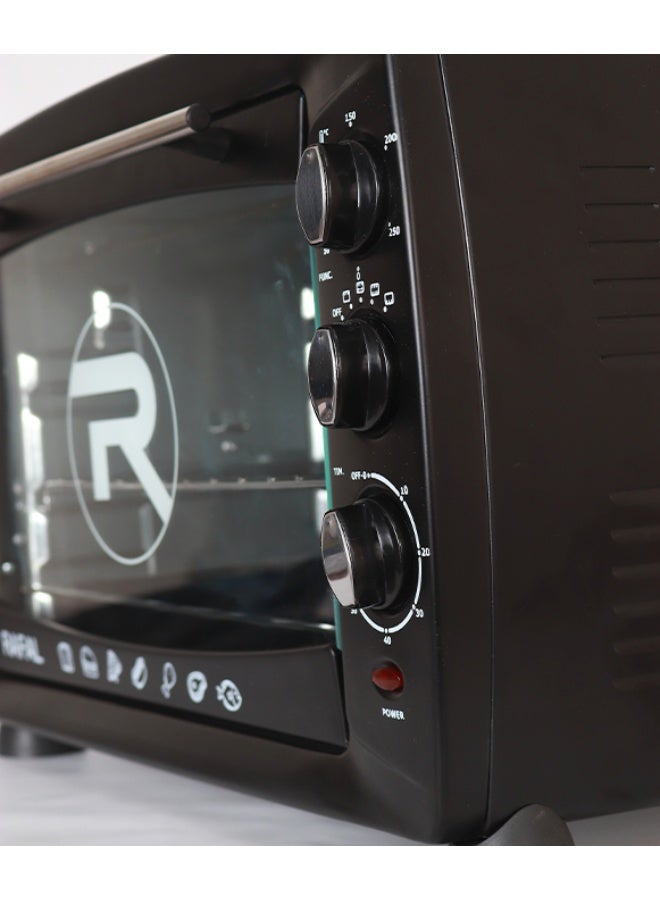 Rafal Oven With Grill /Internal Fan/Timer/Lamp /45 L /2000 W (Black) - Image 4