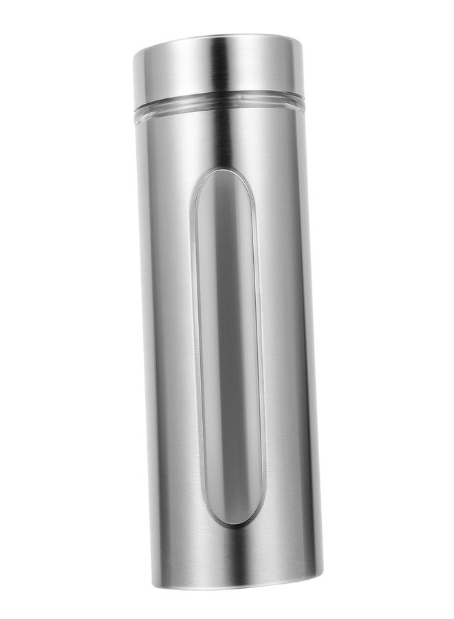 Amosfun Stainless Steel Kitchen Storage Tank 8.85X3.89X3.89In Airtight Food Canister with Transparent Window for Coffee Tea Sugar Dry Goods Organization - Image 1